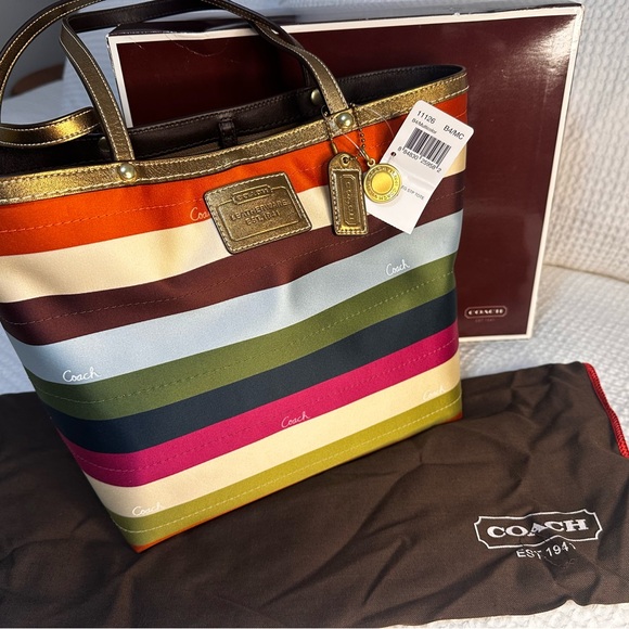Coach LEGACY Stripe tote bag ✨NWT✨ comes with original box and dust bag! - Picture 1 of 13
